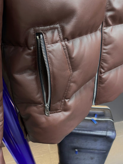 Leather Down Jacket