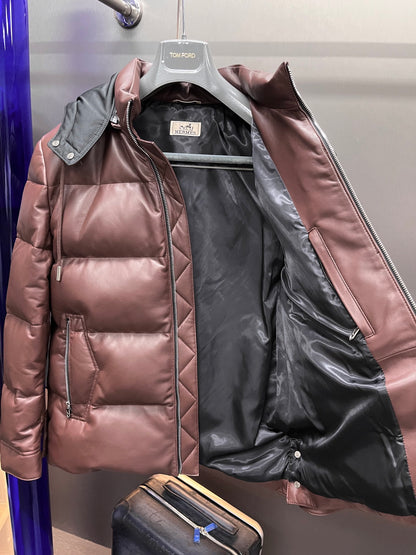 Leather Down Jacket