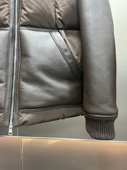 Leather Down Jacket