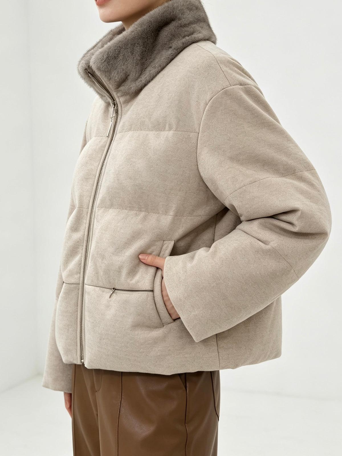 Cashmere-Blend Down Jacket