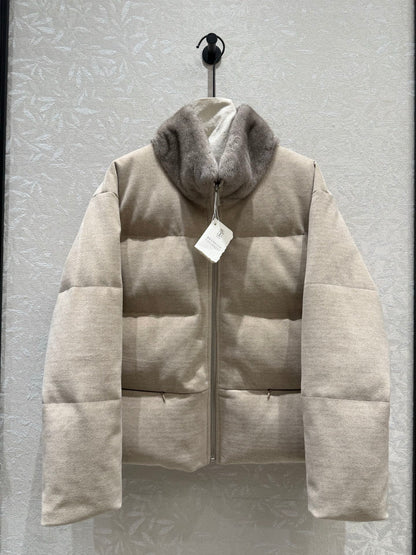 Cashmere-Blend Down Jacket