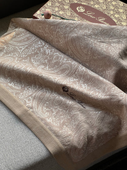 Gobi suede wool jacquard-blend blanket