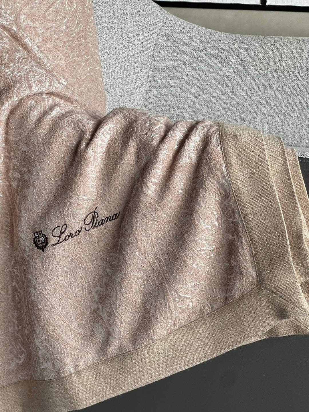 Gobi suede wool jacquard-blend blanket