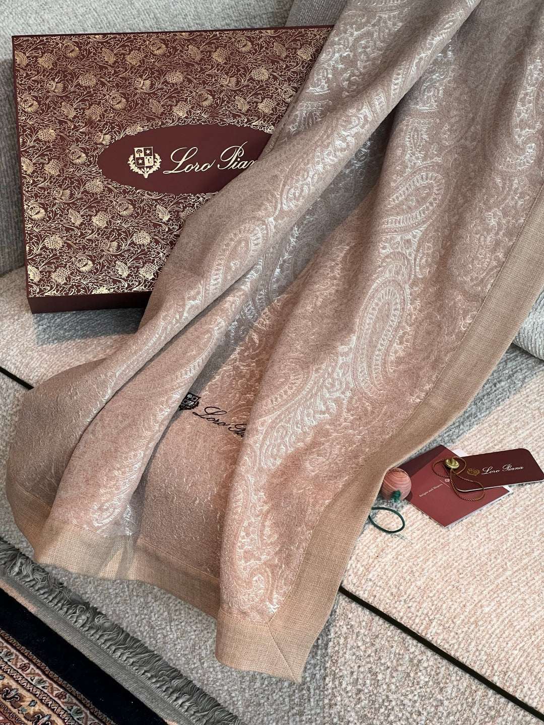 Gobi suede wool jacquard-blend blanket
