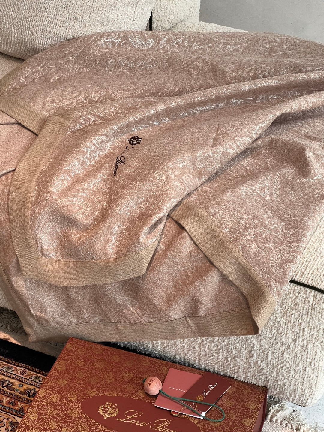 Gobi suede wool jacquard-blend blanket