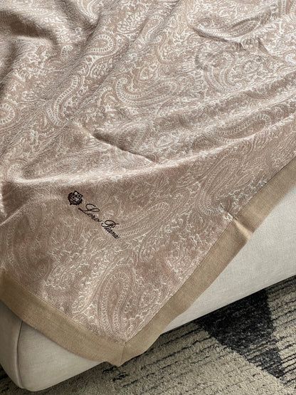 Gobi suede wool jacquard-blend blanket