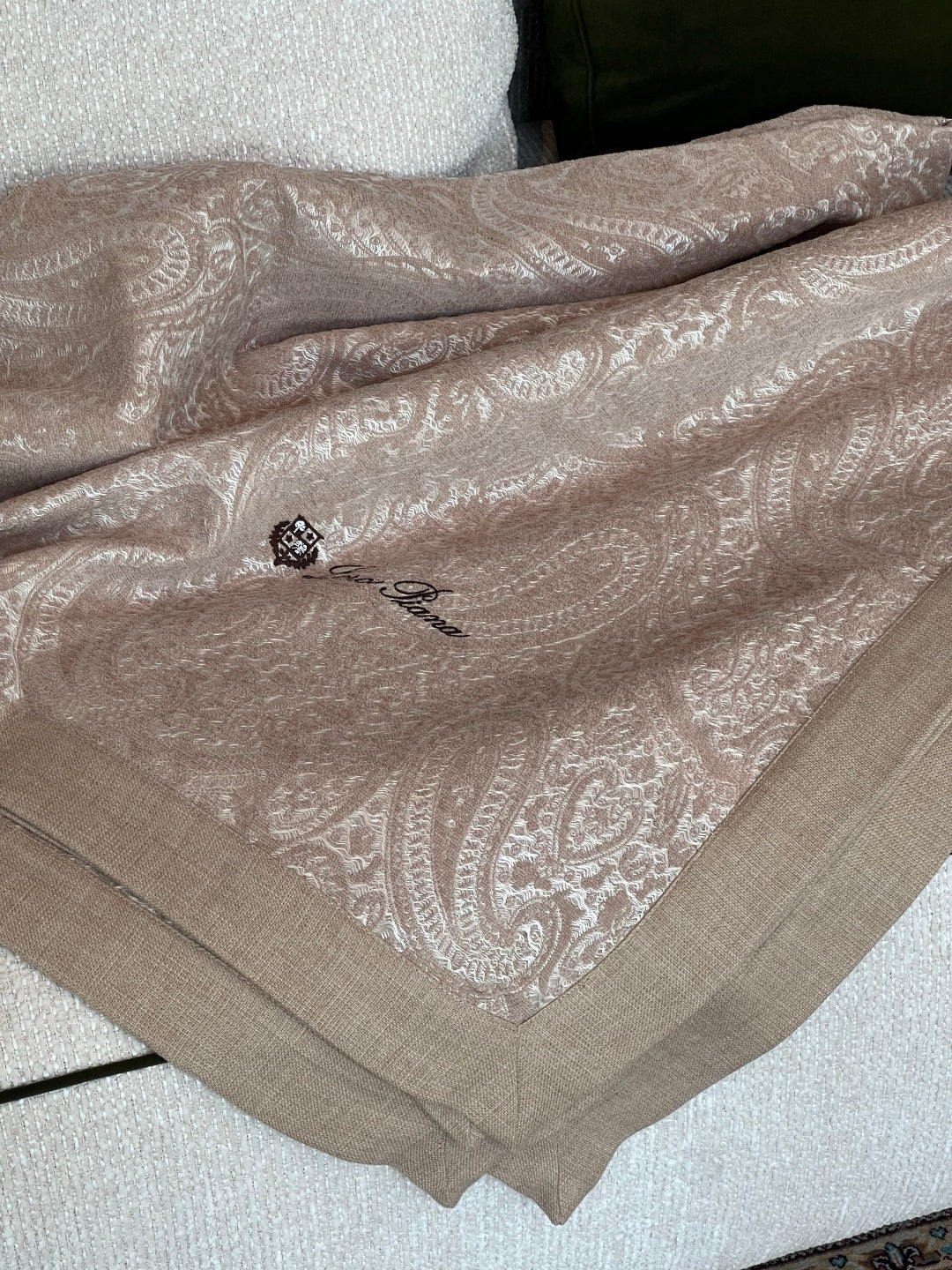 Gobi suede wool jacquard-blend blanket