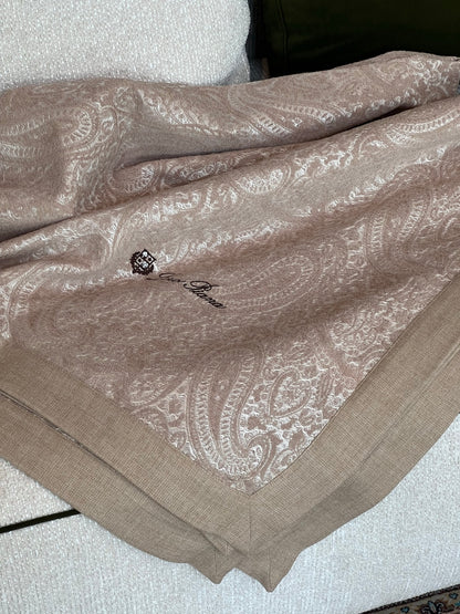 Gobi suede wool jacquard-blend blanket