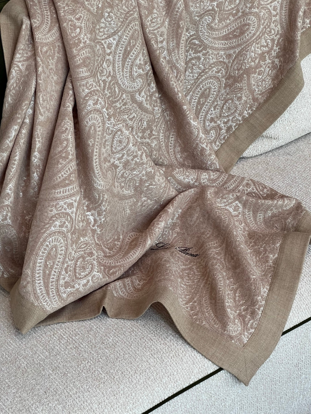 Gobi suede wool jacquard-blend blanket