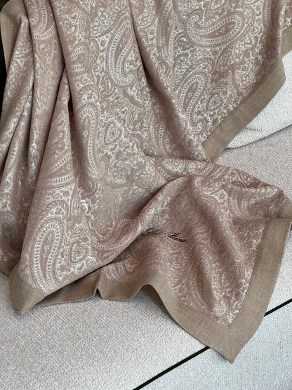 Gobi suede wool jacquard-blend blanket