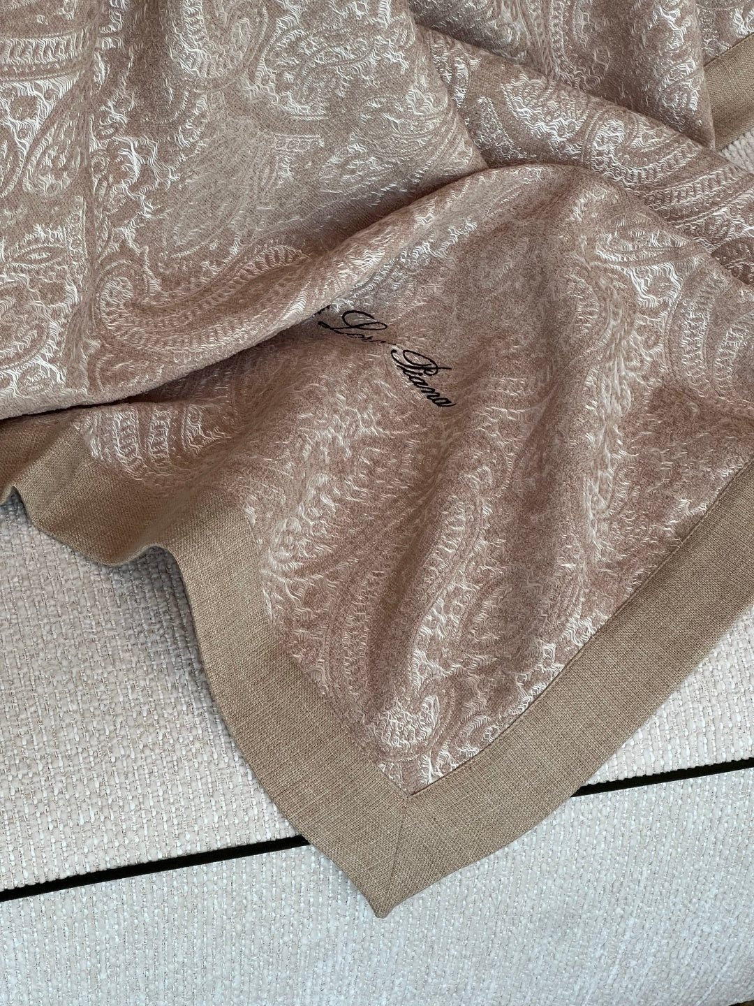 Gobi suede wool jacquard-blend blanket