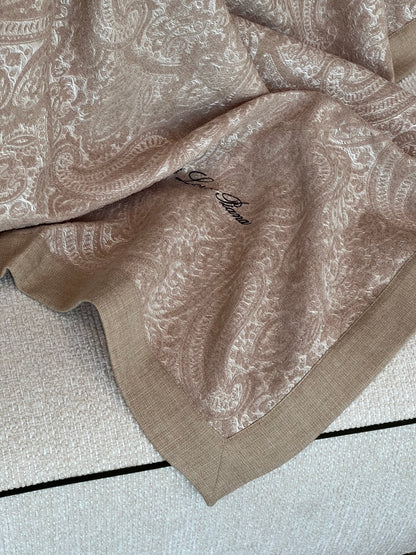 Gobi suede wool jacquard-blend blanket
