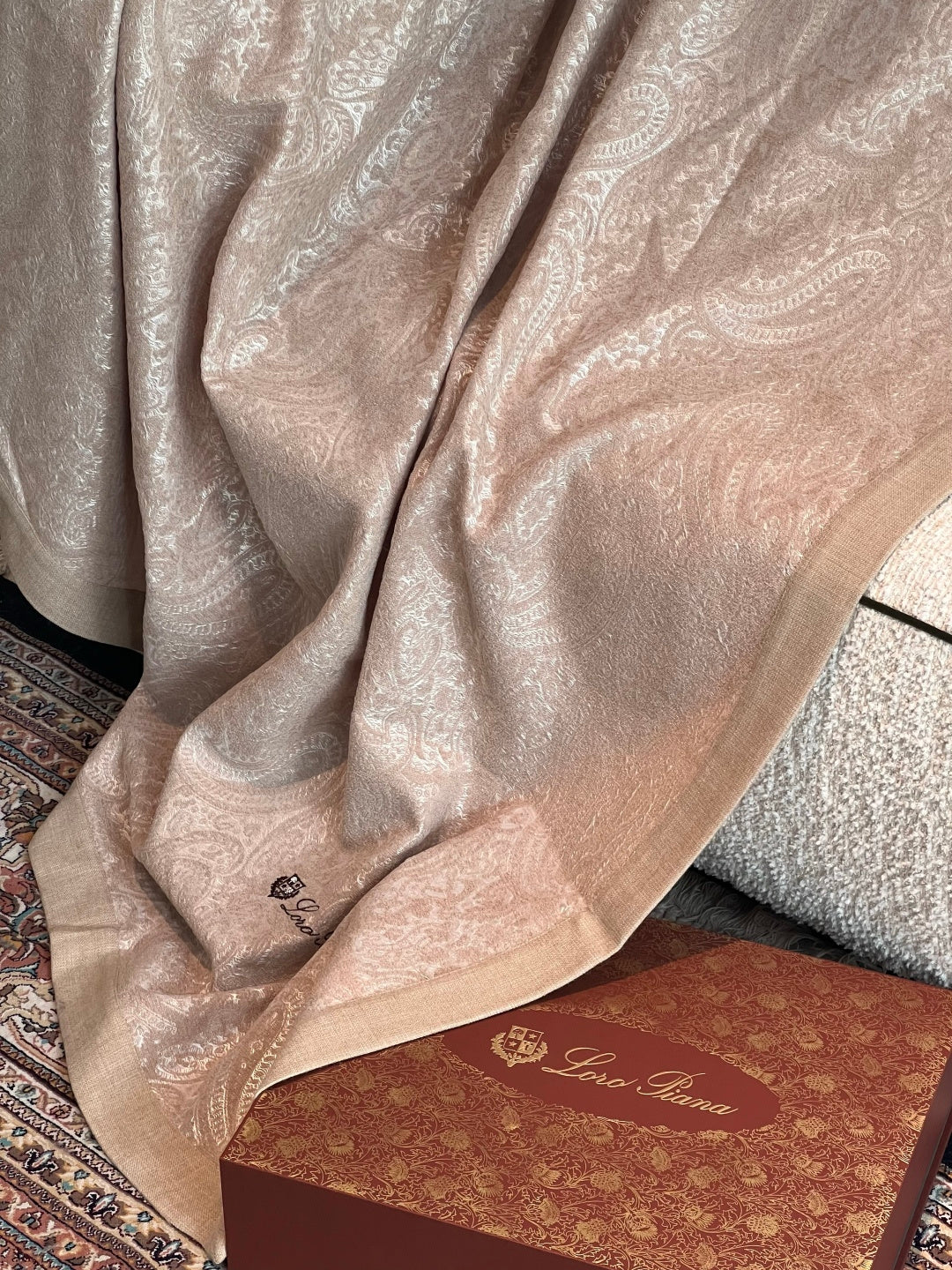 Gobi suede wool jacquard-blend blanket