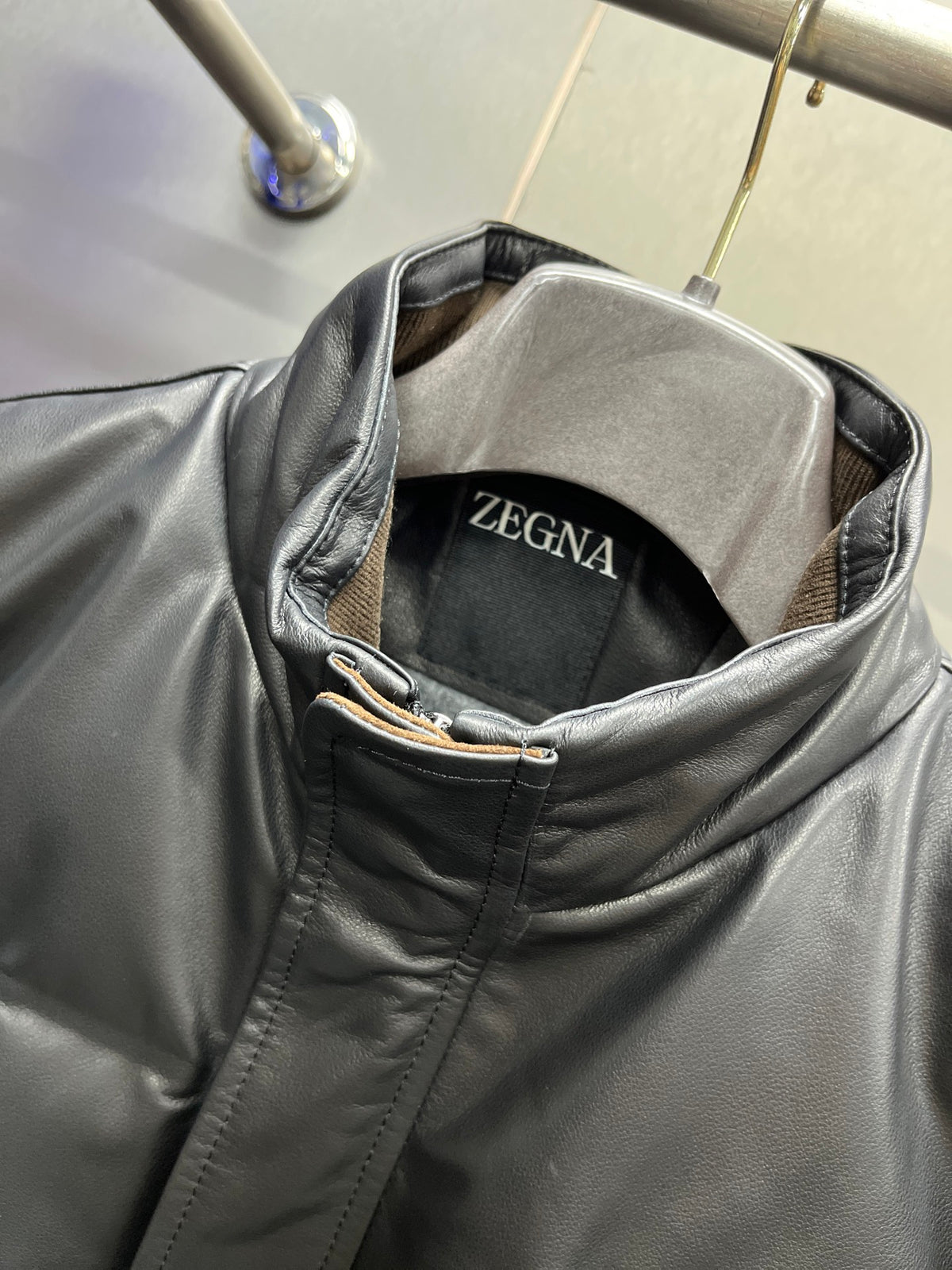 Leather Down Jacket
