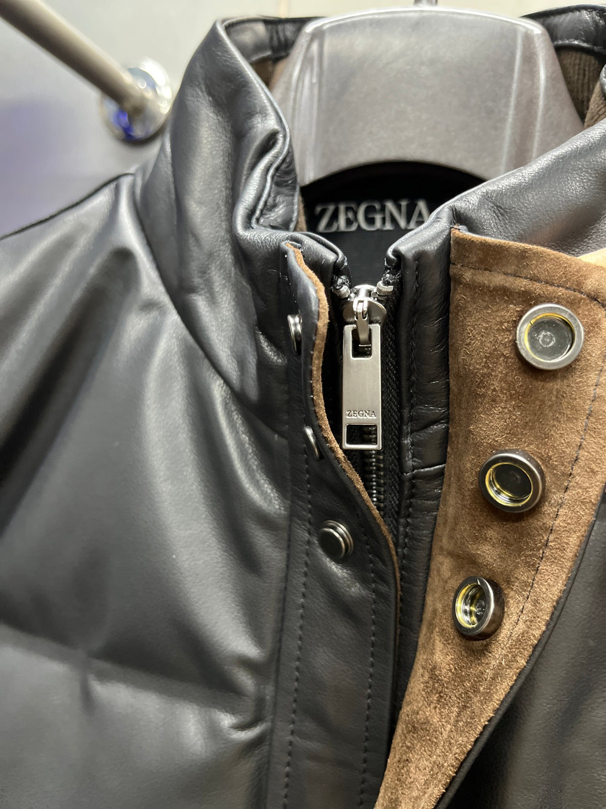 Leather Down Jacket
